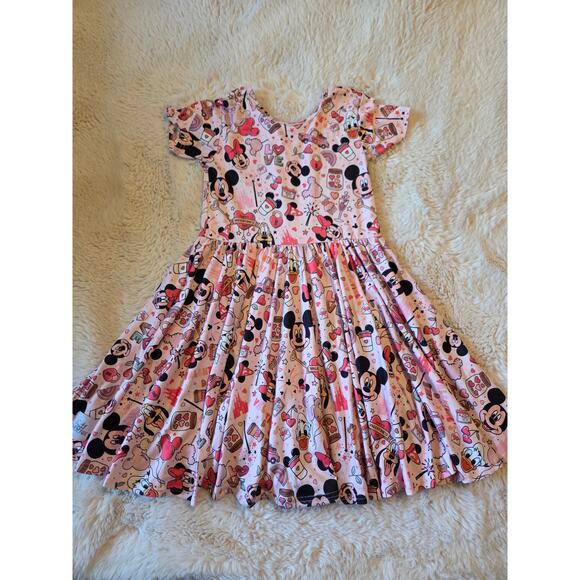 Mickey And Friends Pink Love hearts Valentines Day Twirl Dress size 10 - Picture 1 of 4
